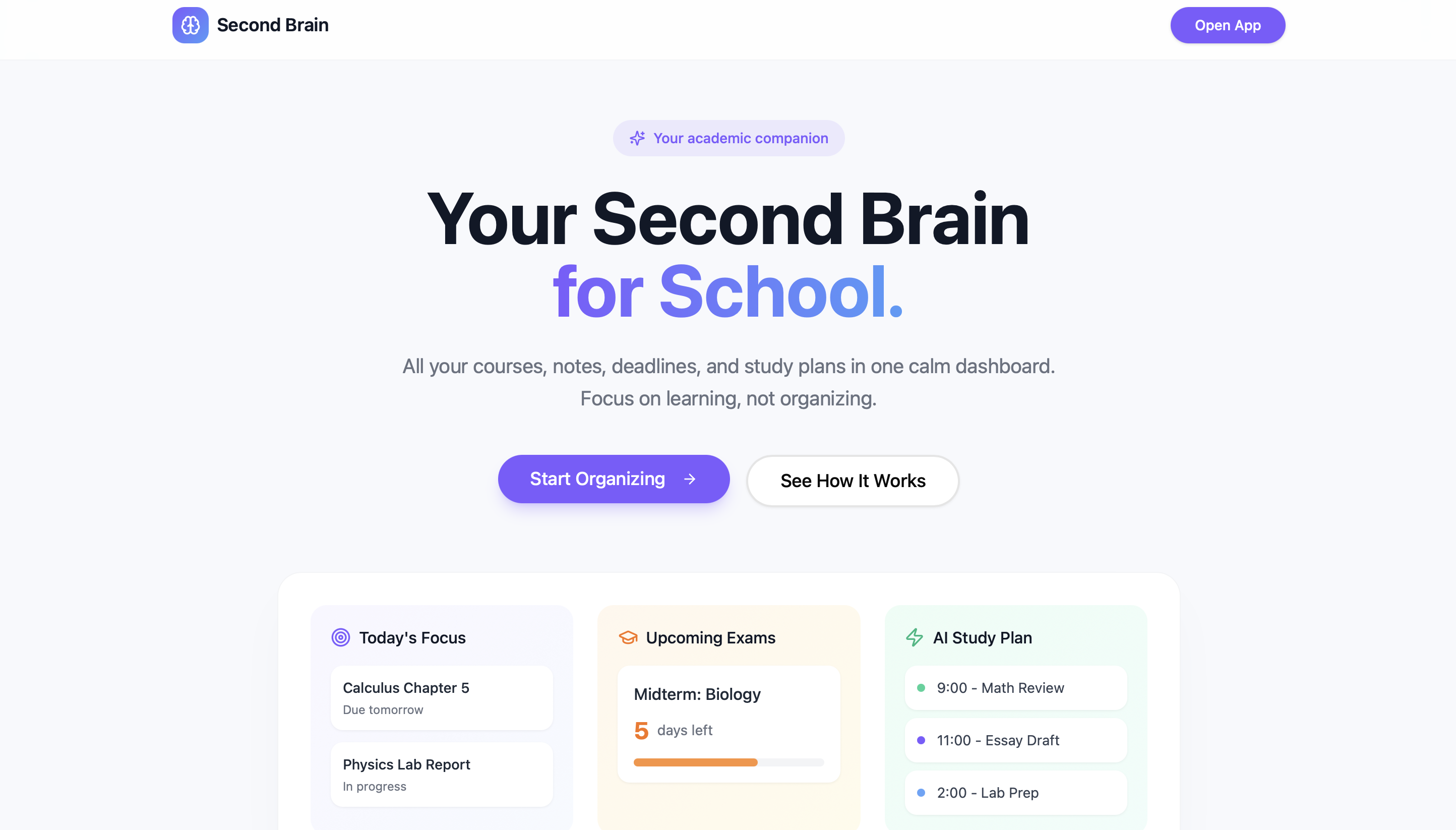 Second Brain template preview