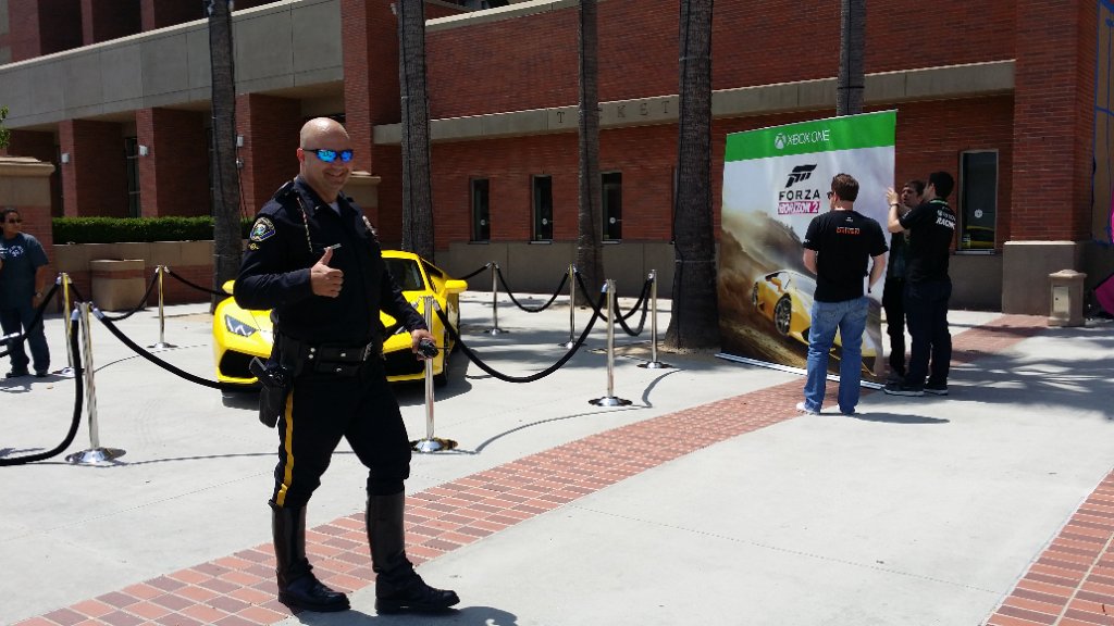 Armed security guard on duty at a Los Angeles location