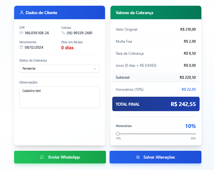 Gestão de Cobranças SIMCRED template preview