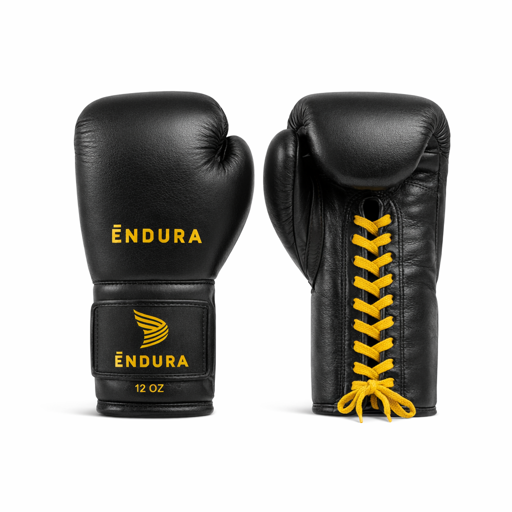 "THE CLASSIC" BOXING GLOVES WITH LACES - YELLOW