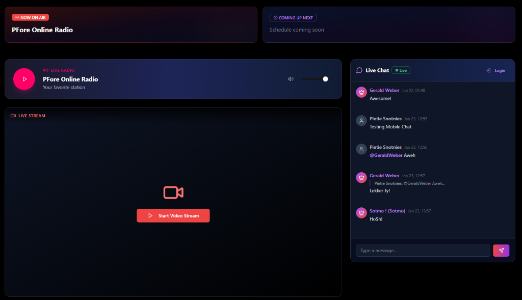 Online Video Player and Chat