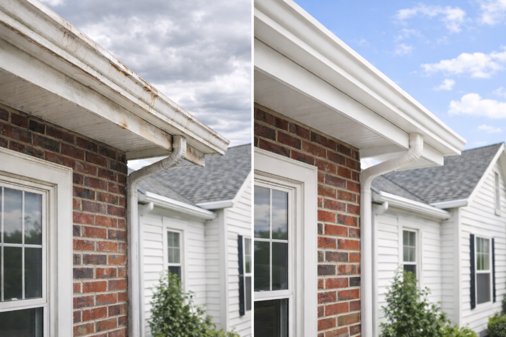 Exterior painting before and after