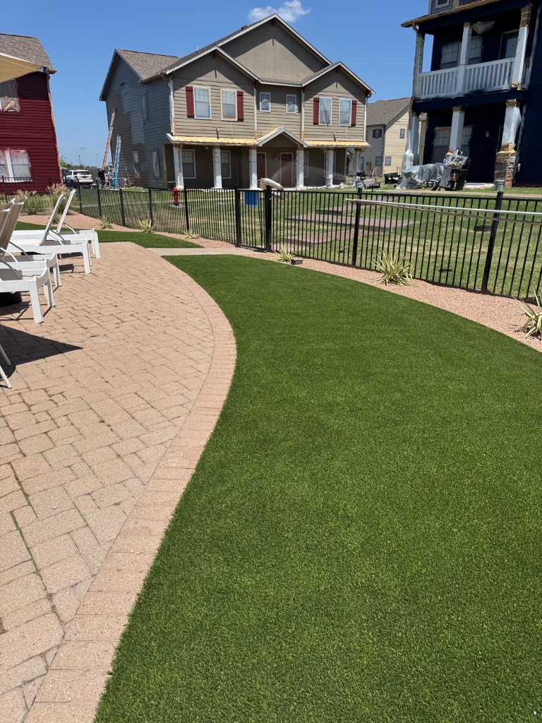 Artificial turf installation project 9 in Stillwater Oklahoma by Advanced Turf Services