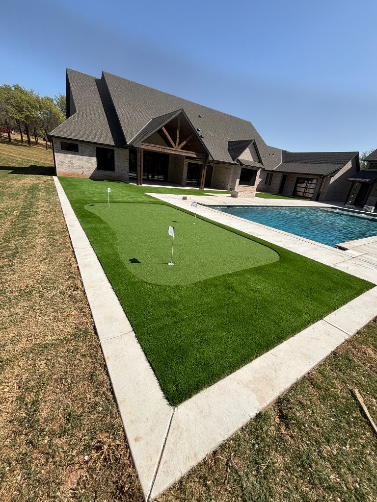 Artificial turf installation project 4 in Stillwater Oklahoma by Advanced Turf Services