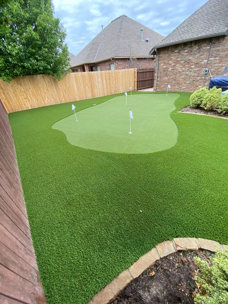 Artificial turf installation project 6 in Stillwater Oklahoma by Advanced Turf Services