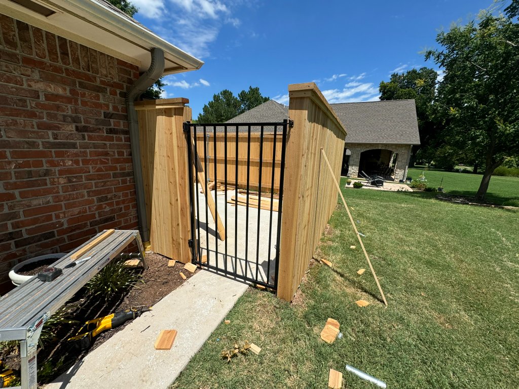 Premium cedar privacy fence installation in Stillwater Oklahoma