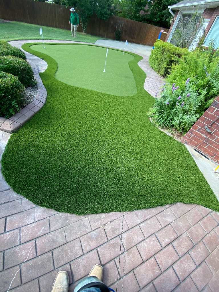 Artificial turf installation project 5 in Stillwater Oklahoma by Advanced Turf Services