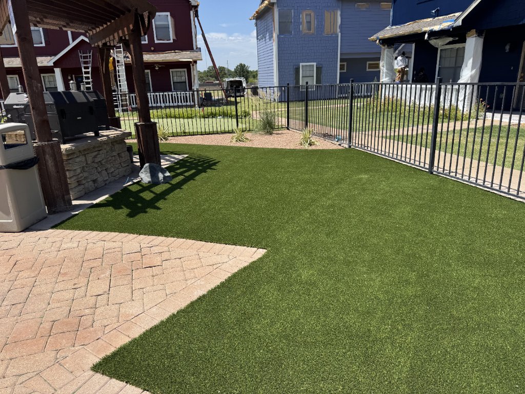 Artificial turf installation project 2 in Stillwater Oklahoma by Advanced Turf Services