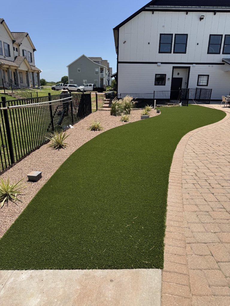 Artificial turf installation project 1 in Stillwater Oklahoma by Advanced Turf Services