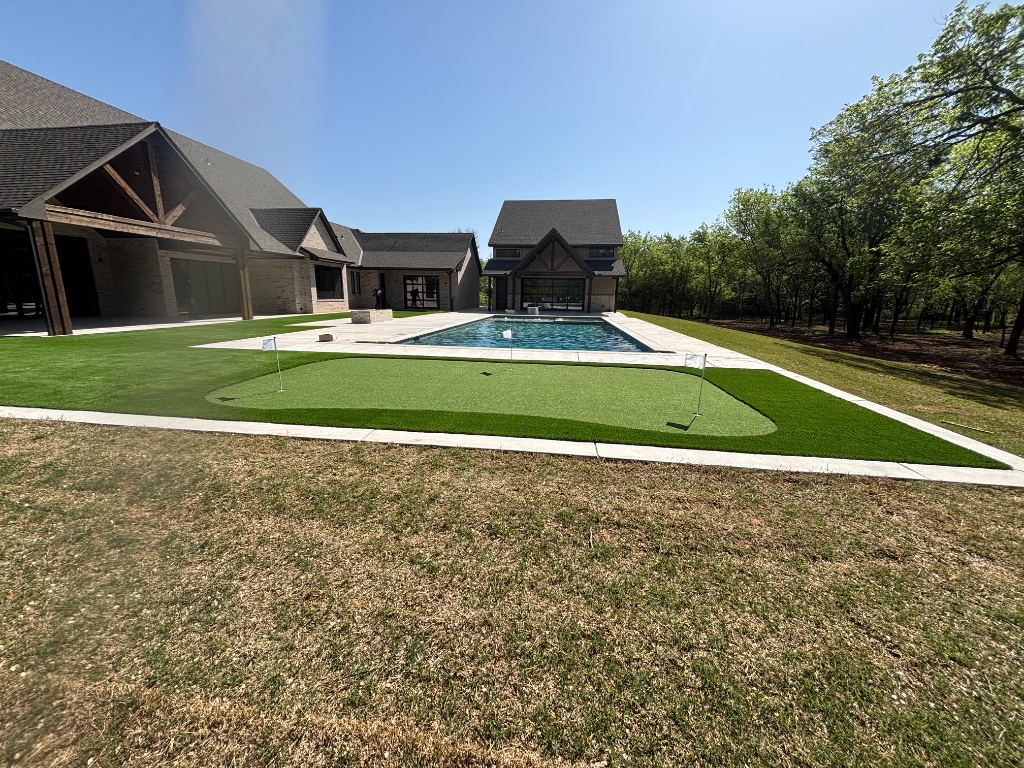 Artificial turf installation project 3 in Stillwater Oklahoma by Advanced Turf Services