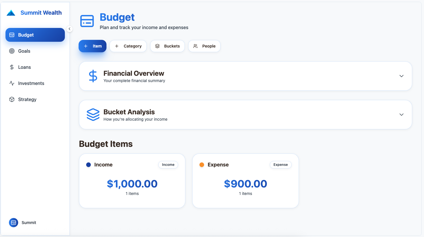 Summit Wealth template preview