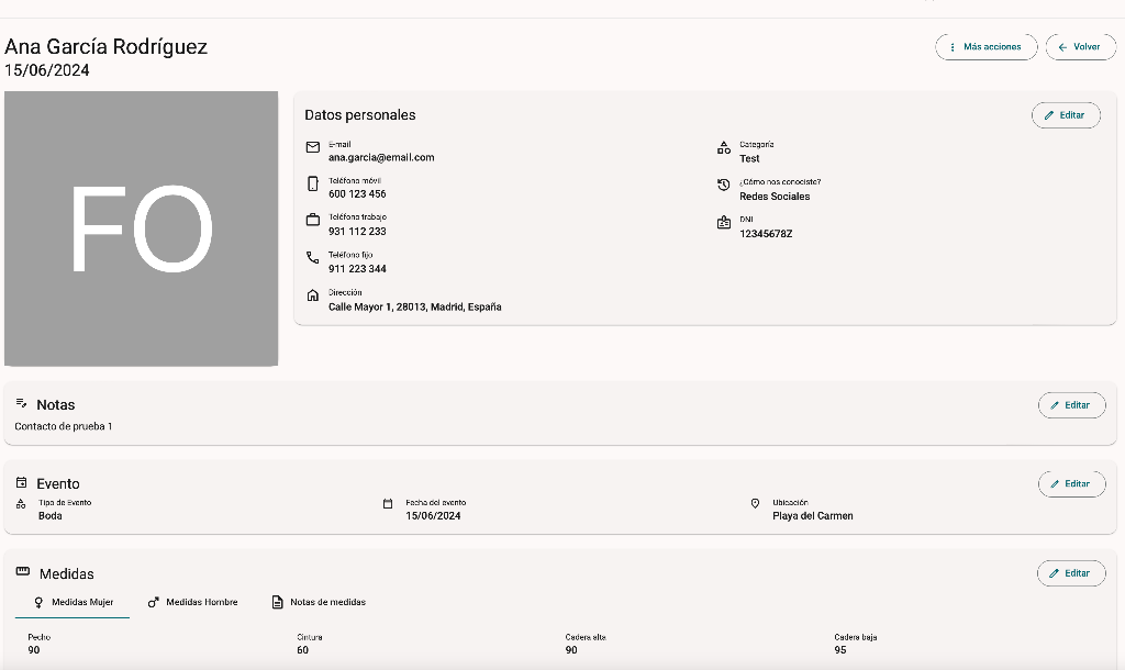 TPV BrideALL para tienda de novia: pantalla de venta con anticipos, saldos y facturas