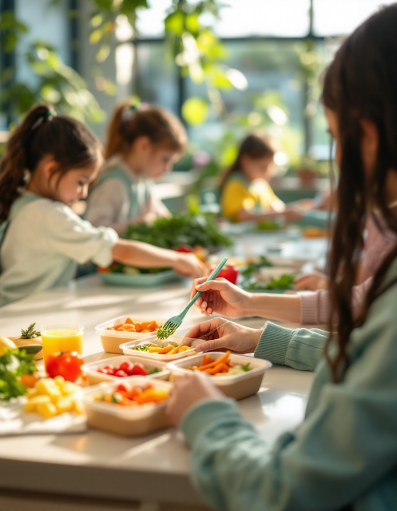 Enfant heureux qui mange