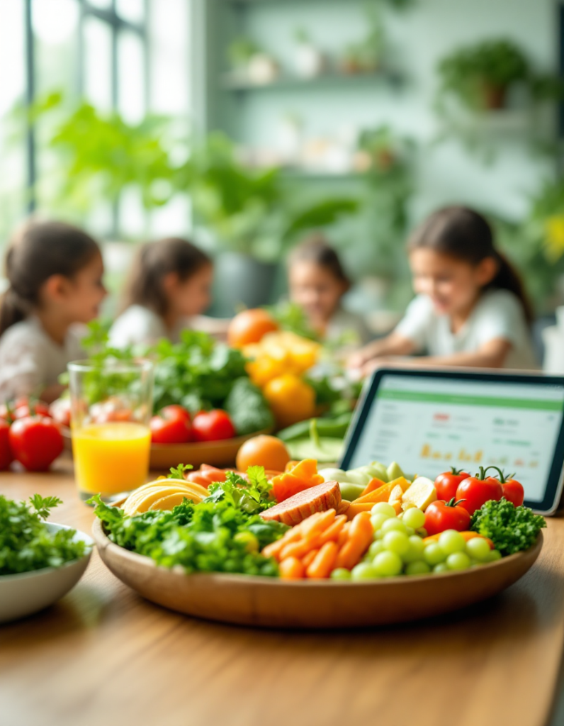 Repas sains avec des enfants