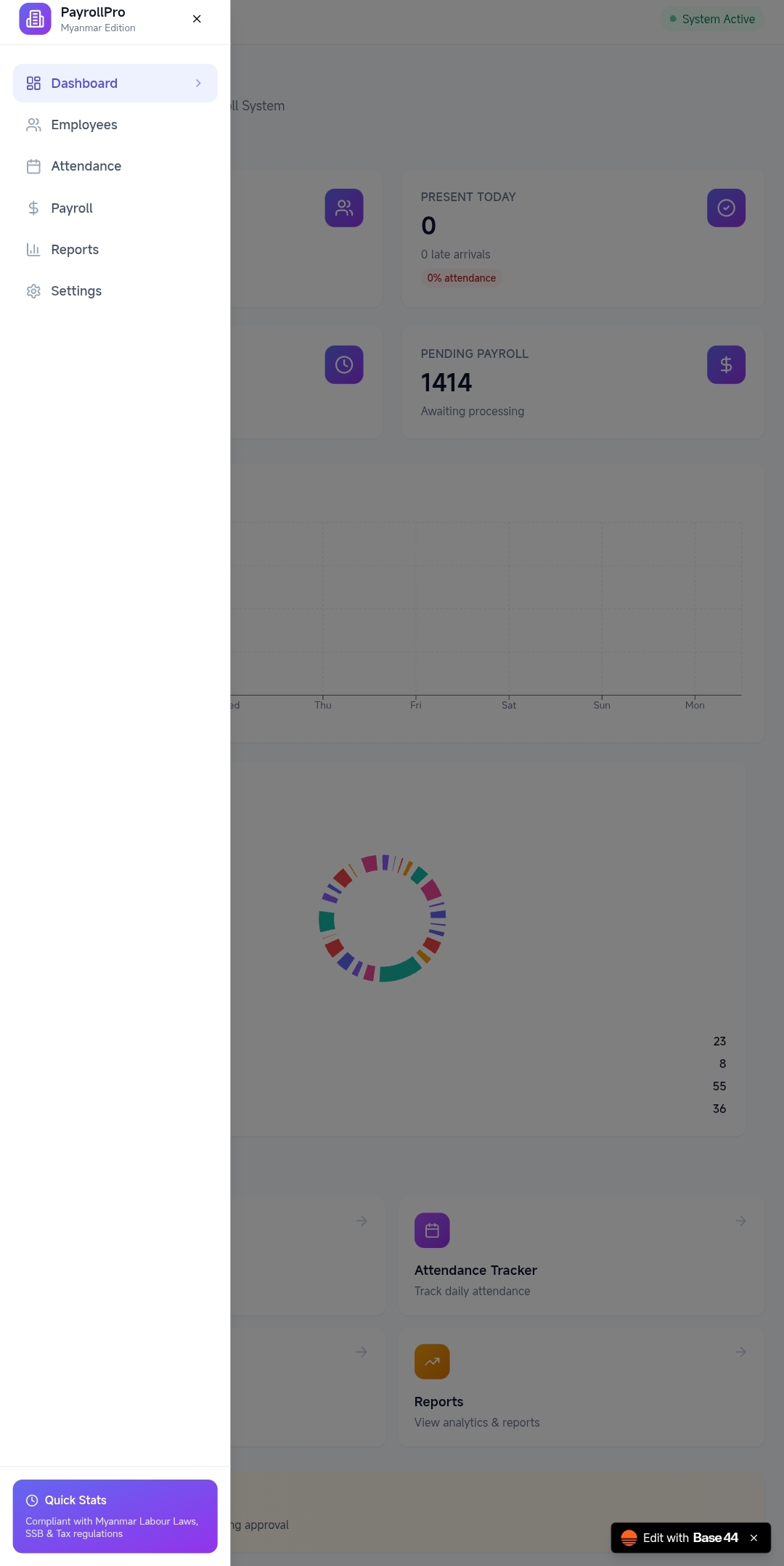 Employee Management Report System template preview