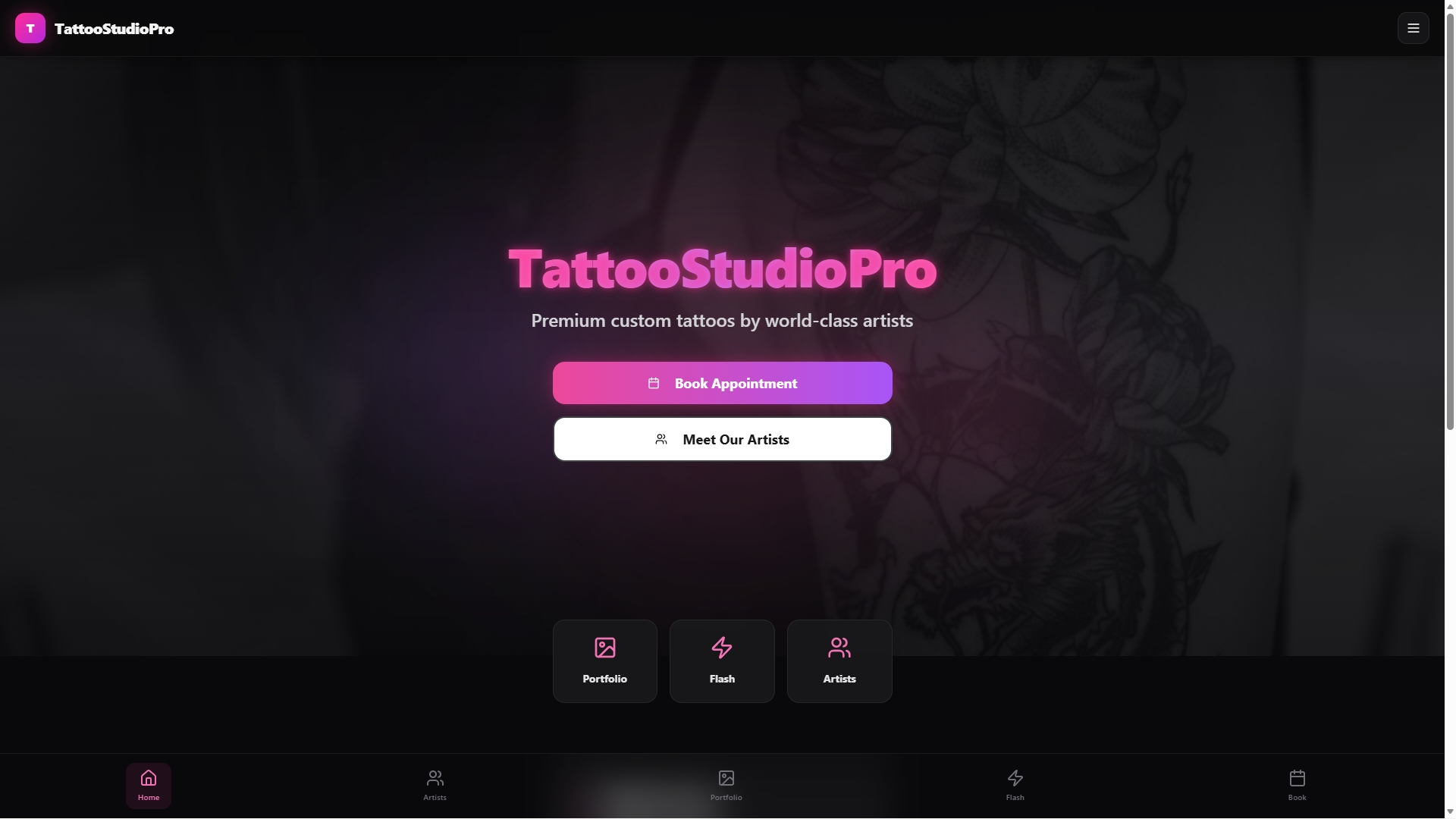 Tattoo Studio Pro template preview