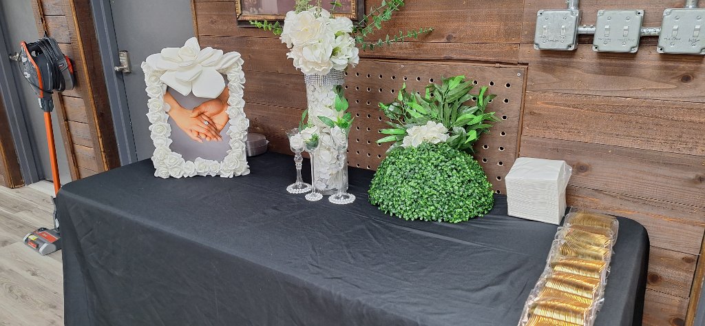 White Black Gold Wedding