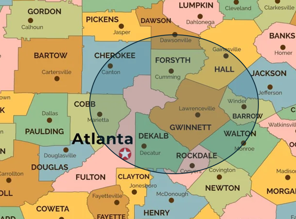 Atlanta Metro Service Area Map