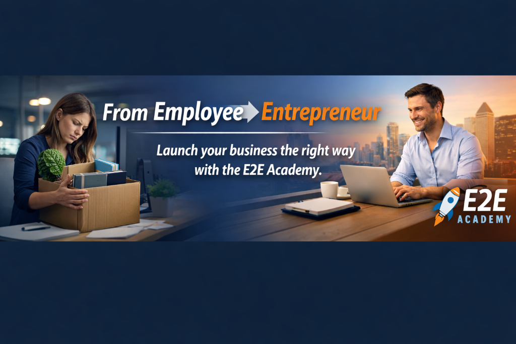 Entrepreneur taking the Employee to Entrepreneur Launch Academy online