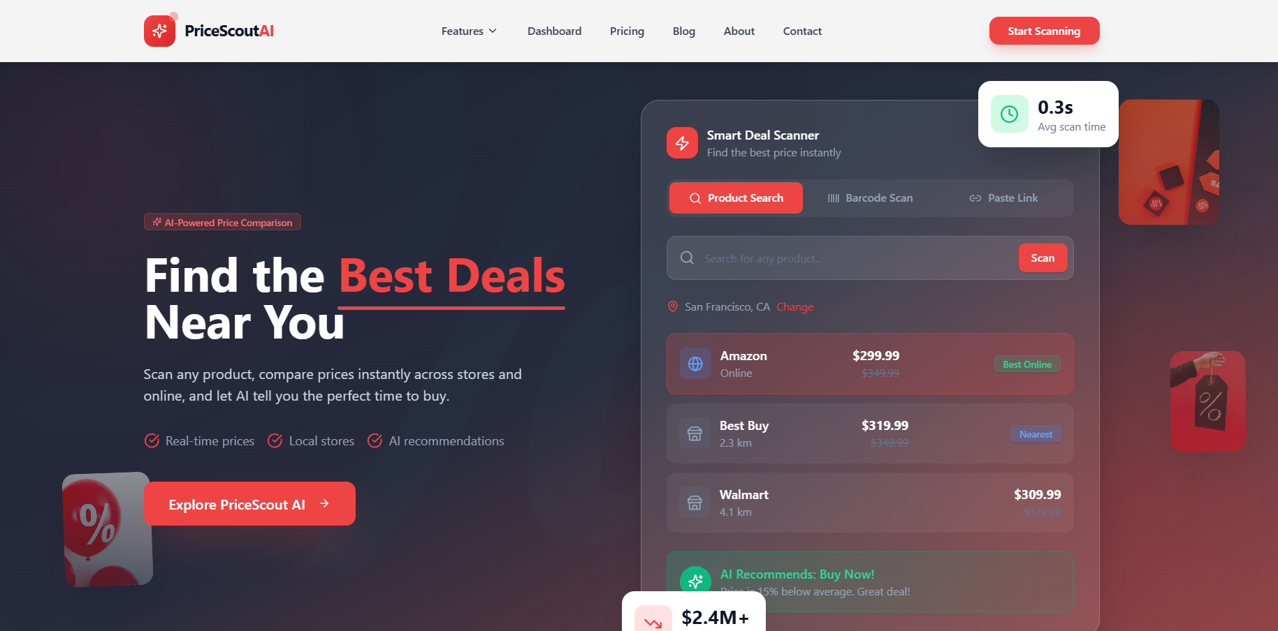 PriceScout AI template preview