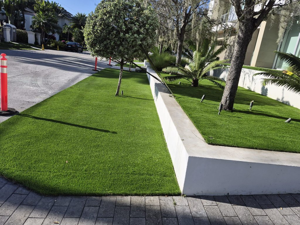 Artificial turf installation in Sea Ranch Lakes, FL