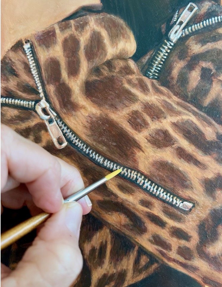 Detailed leopard print texture painting