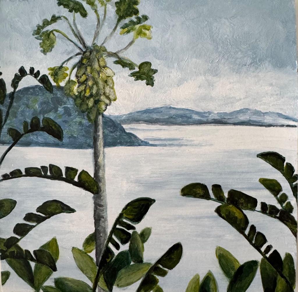 Caribbean Tropical Landscape With Mountains