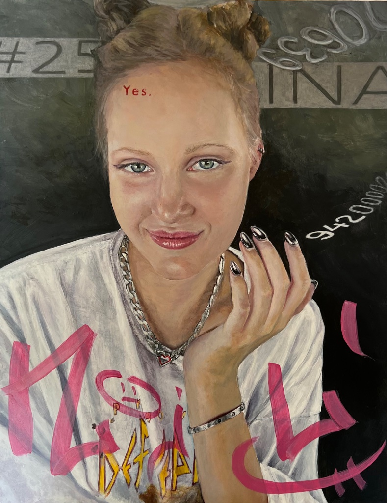 Portrait painting with expressive details