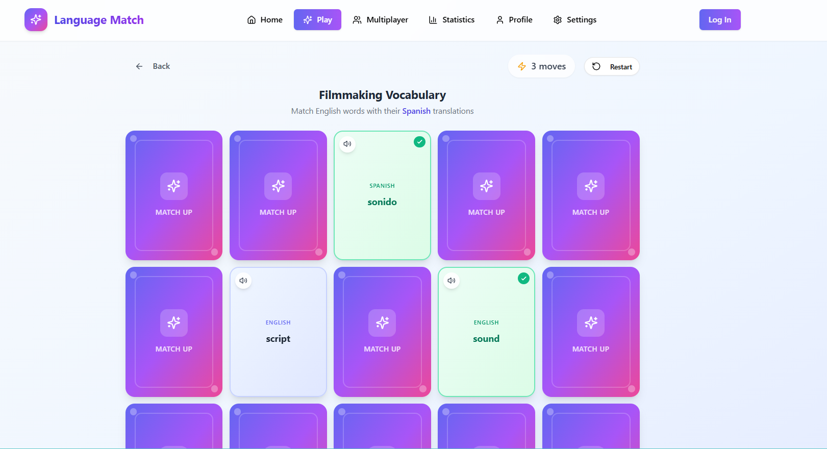 Language Match - Single or Multiplayer Vocabulary Game template preview