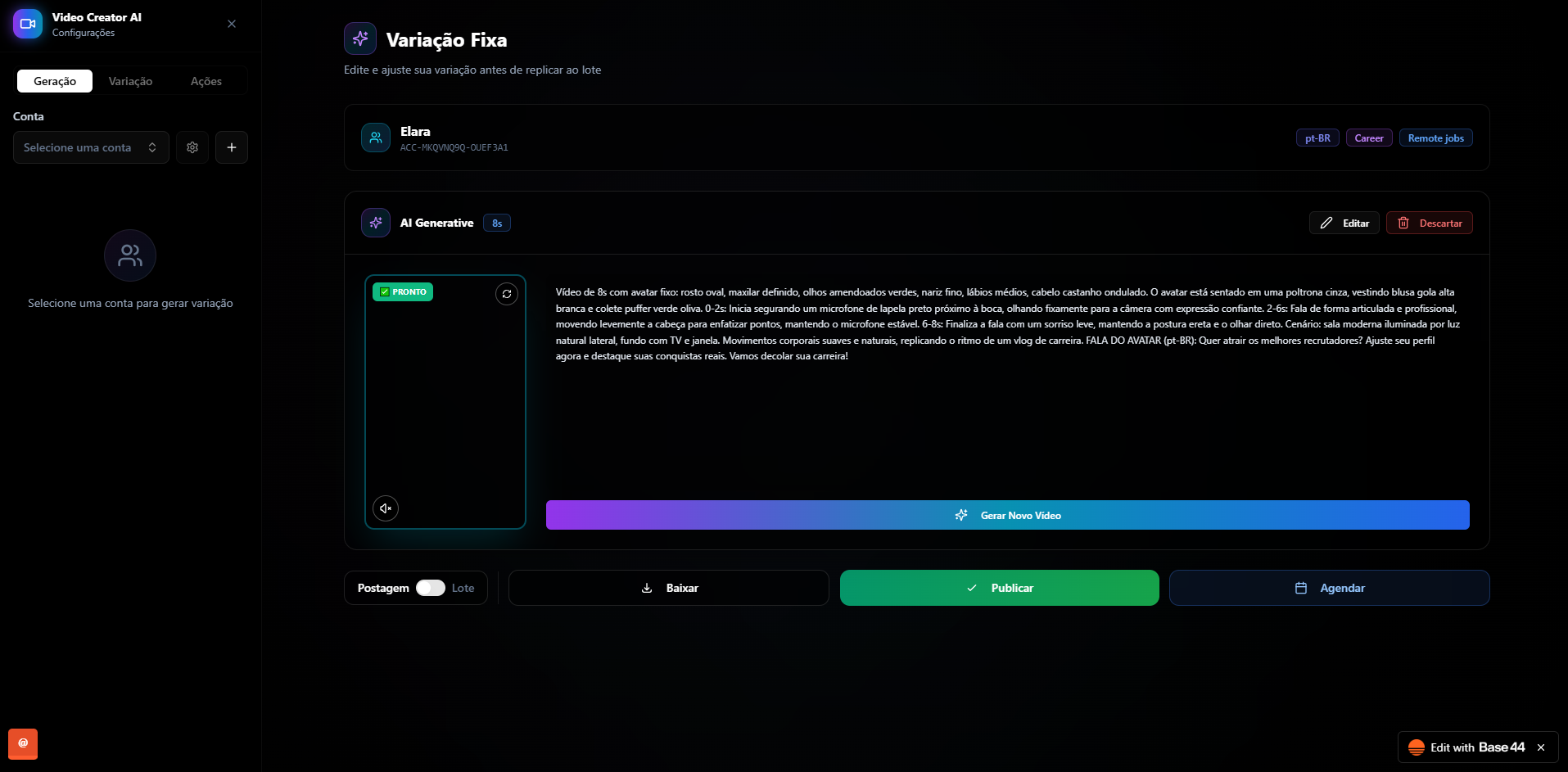 Video Creator template preview