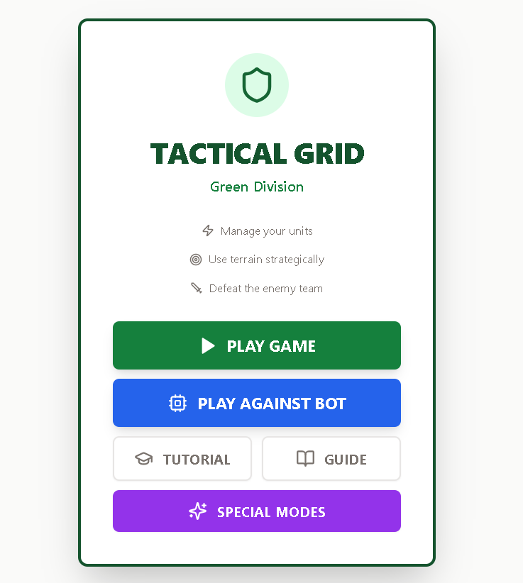 Tactical grid template preview