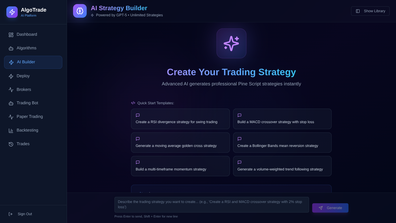 Quantum Leap trading tool template preview