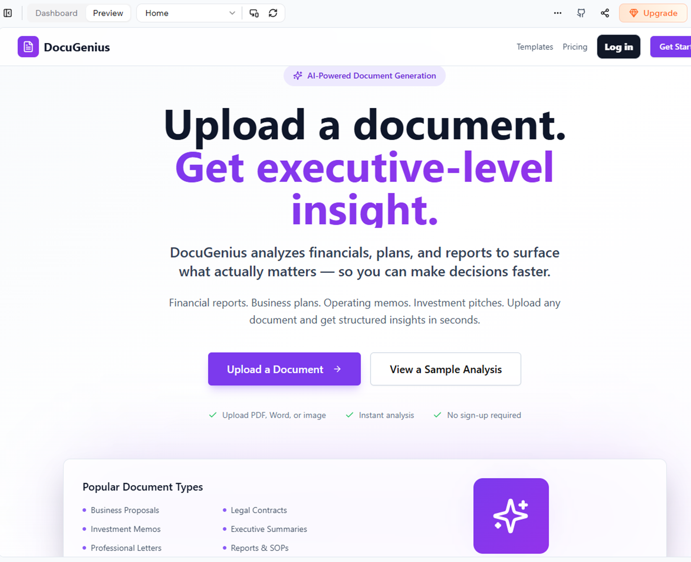 DocuGenius template preview