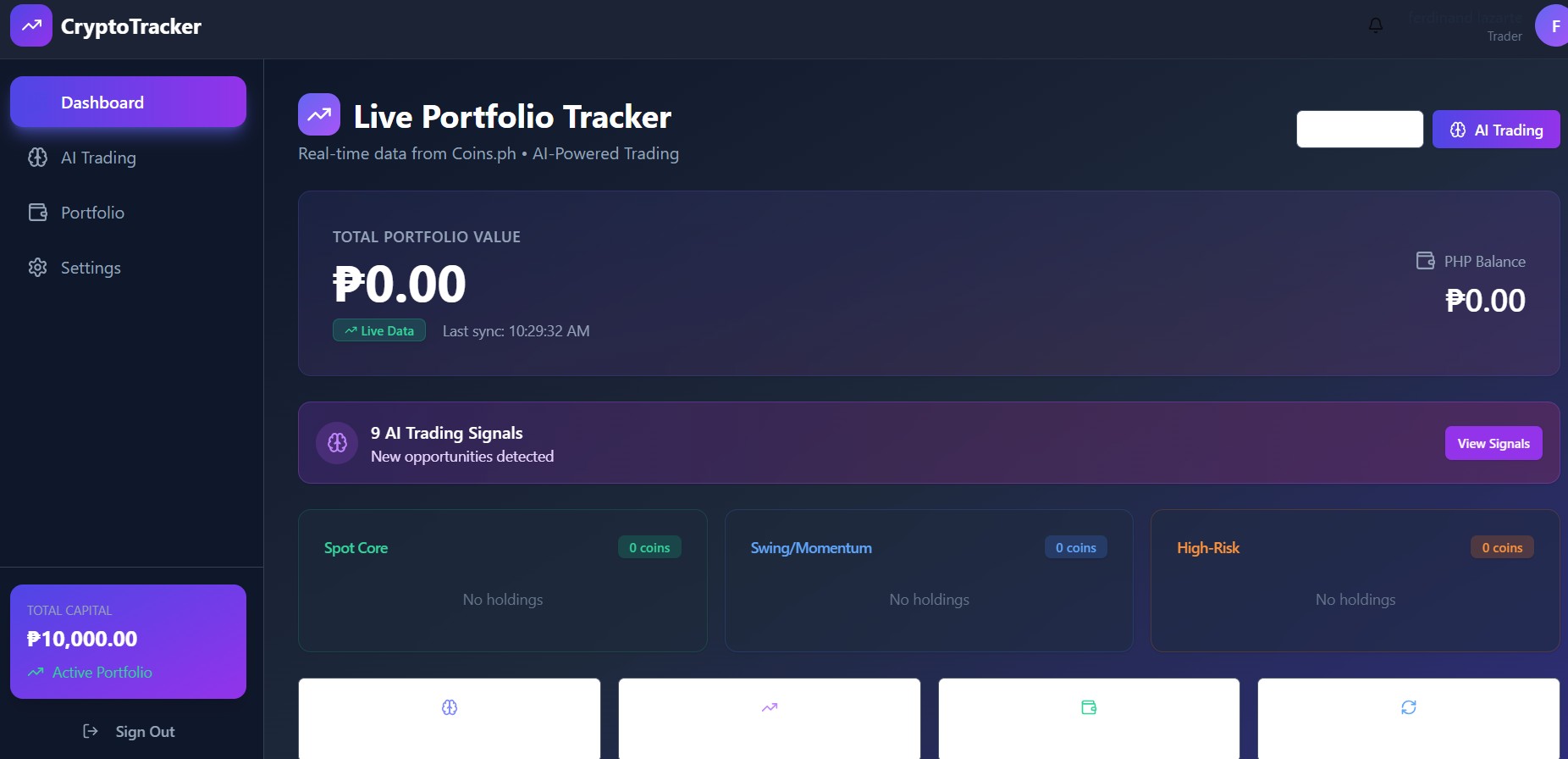 Cryto Tracker template preview