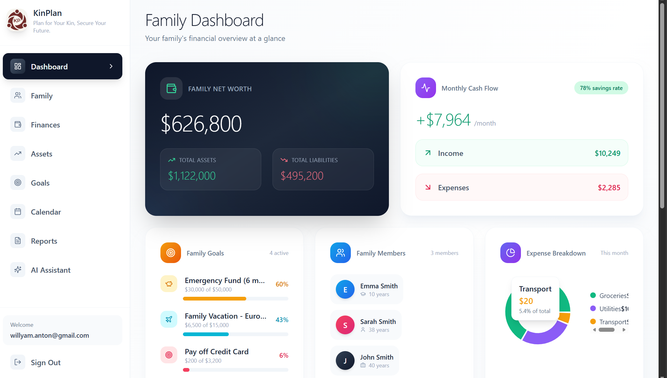 KinPlan AI Family Financial Management  template preview
