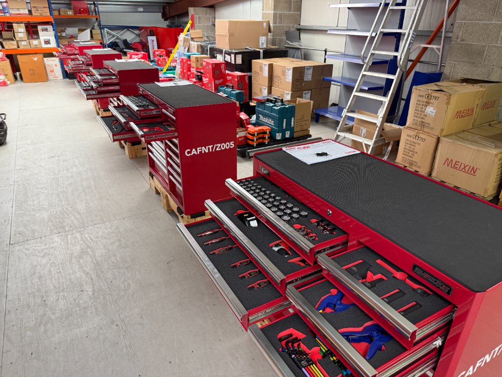 Foam drawer with organized tools