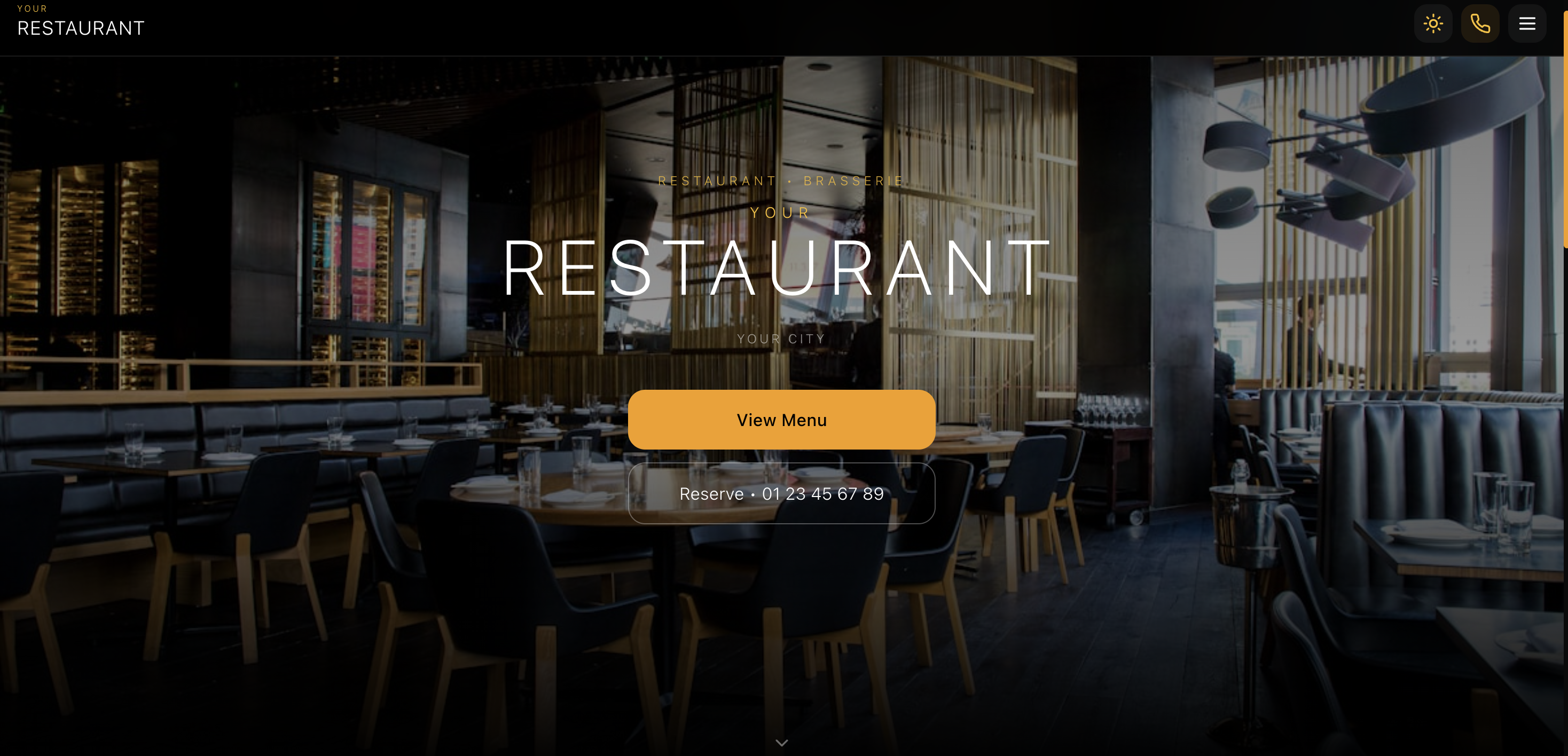 Modern Restaurant Web App template preview