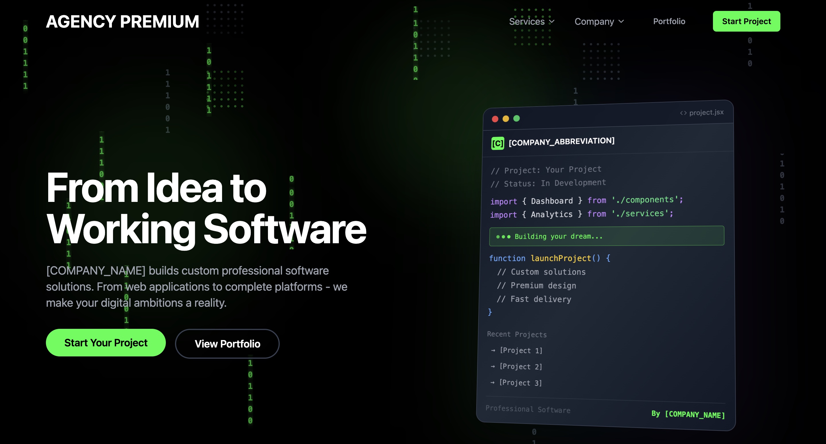 Agency Premium template preview
