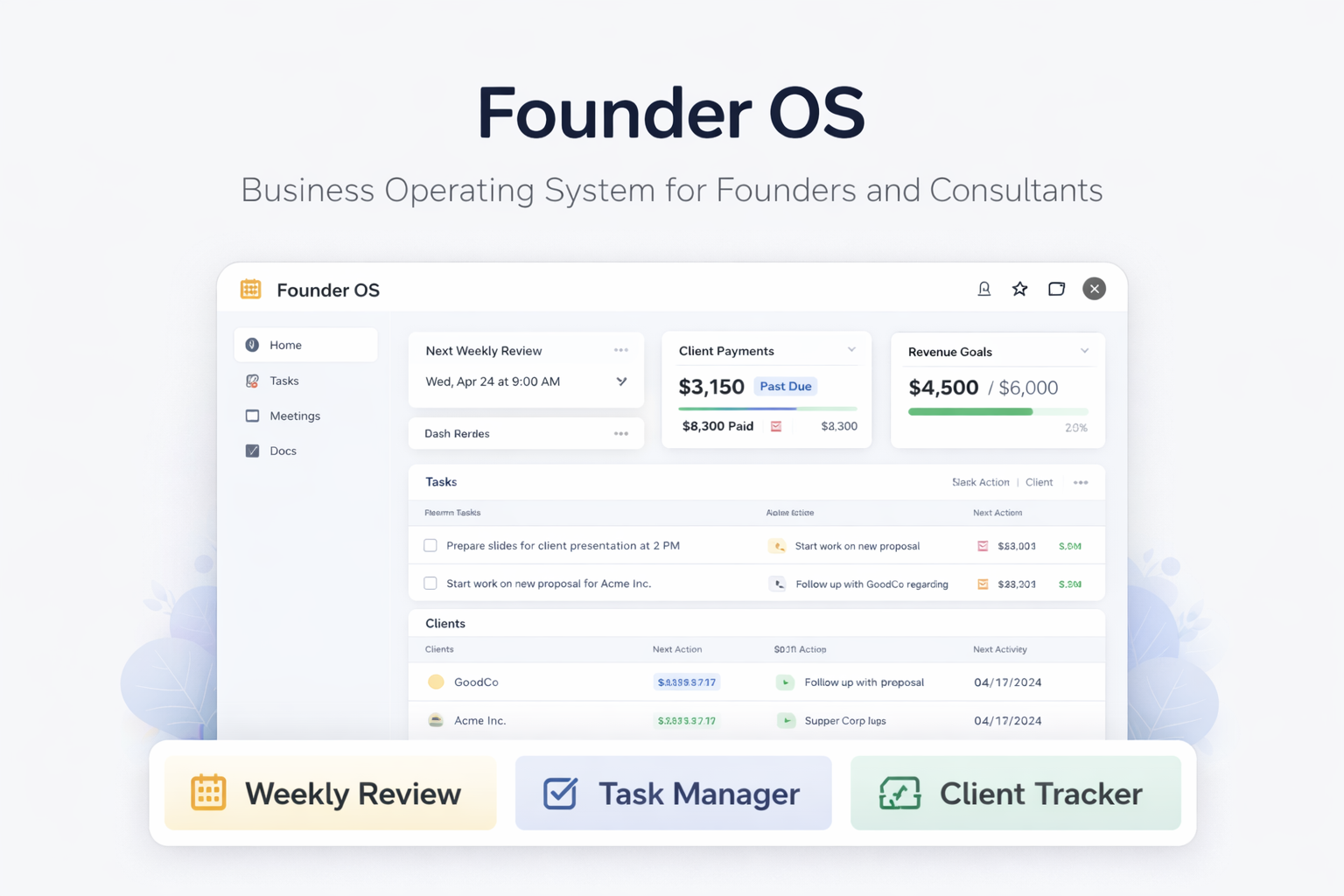 Founder OS template preview