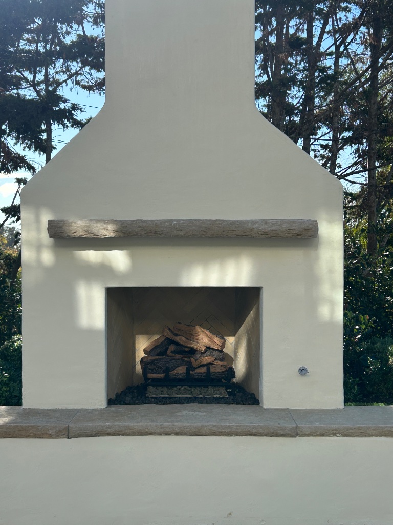 Minimalist Outdoor Fireplace Detail