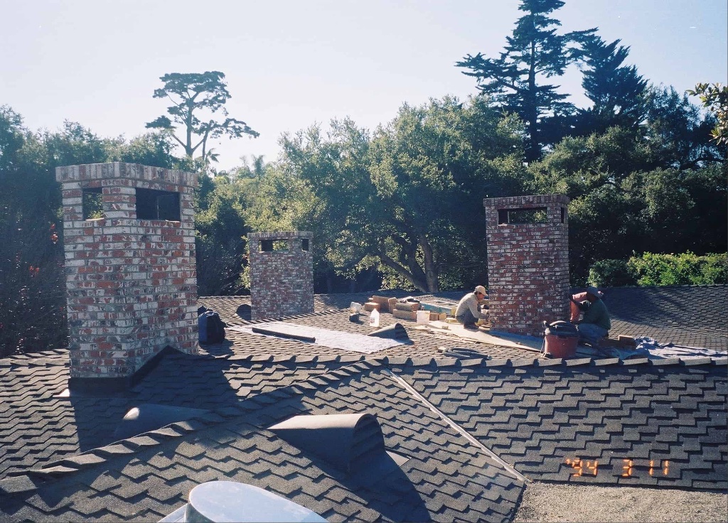 Multi-Chimney Rooftop Construction