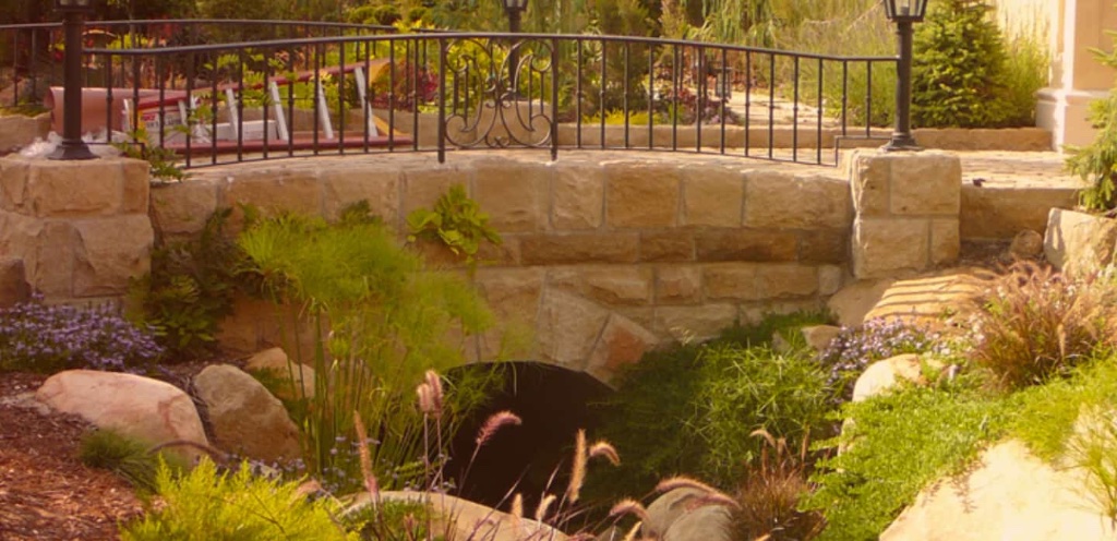 Stone Bridge and Water Feature