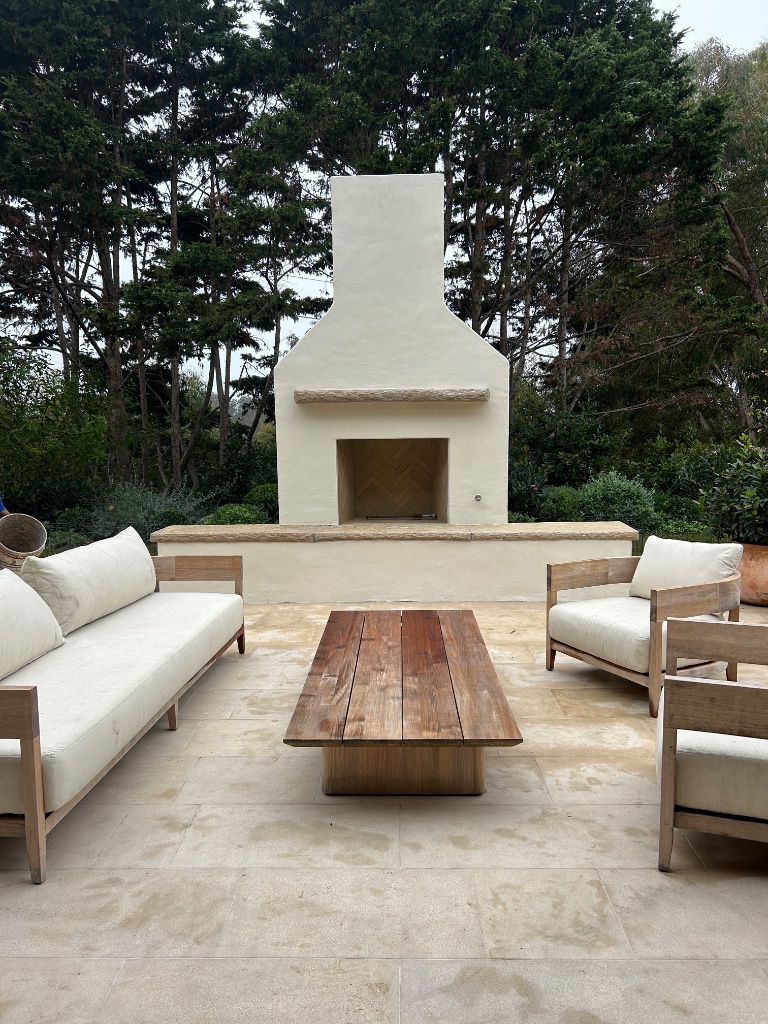 Contemporary Patio Fireplace