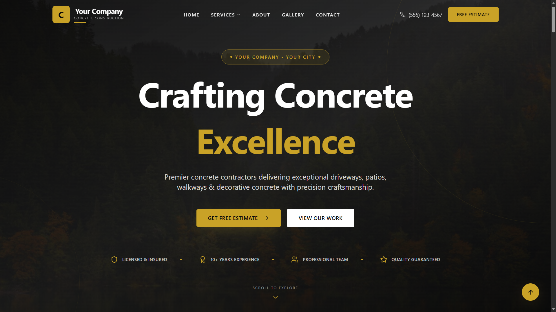 Concrete Construction  template preview