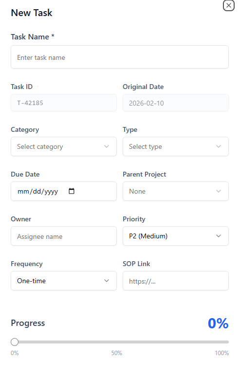 Tasks Organizer - Noam template preview
