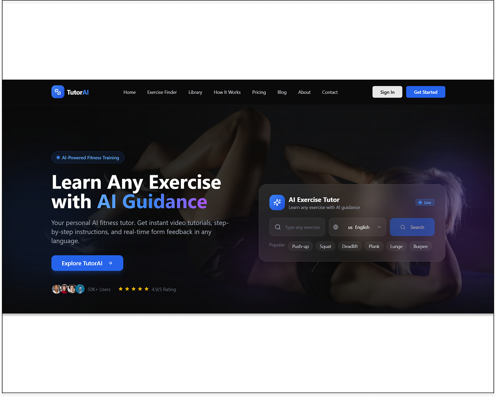 TutorAI – Fitness Training  template preview