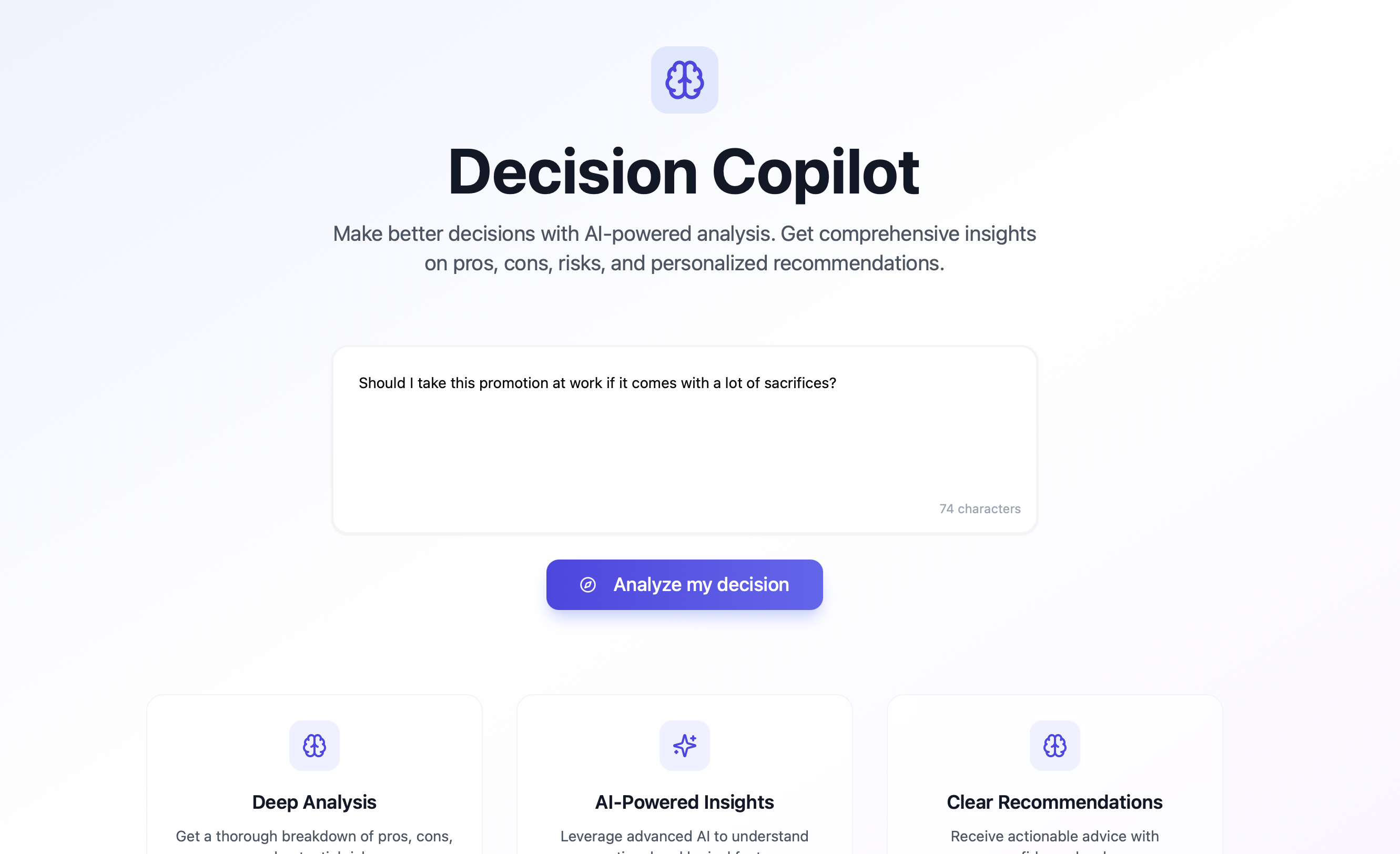 Decision Copilot template preview