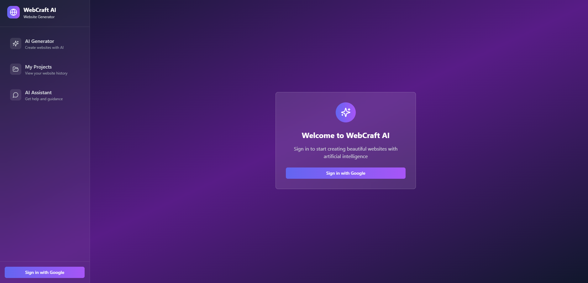 Cria Site template preview