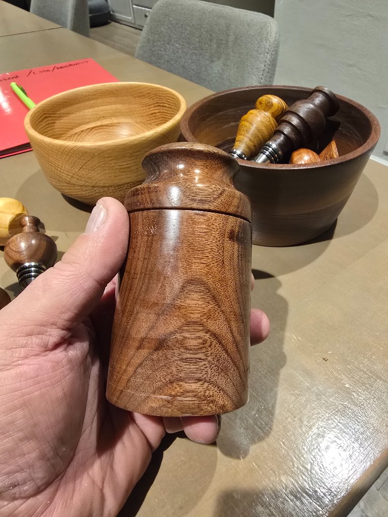 Dark wood dome-top box
