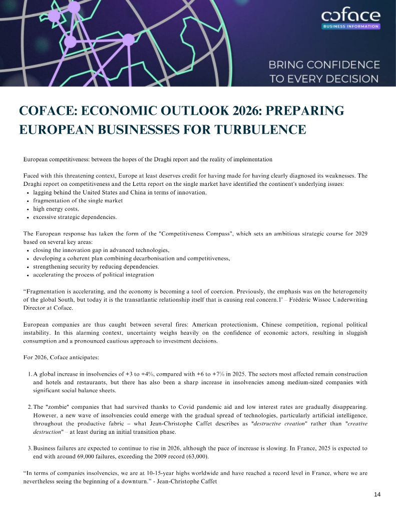 COFACE: Economic Outlook 2026